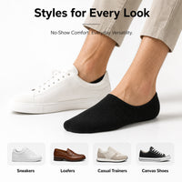 Sock Stack Men's No Show Trainer Socks 6 Pairs Low Cut Non-Slip Heel Grip UK 6-11
