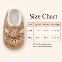 Sock Stack Women's Highland Cow Slipper Socks Fluffy Warm Fleece Non Slip Cosy Indoor Socks UK 3-8
