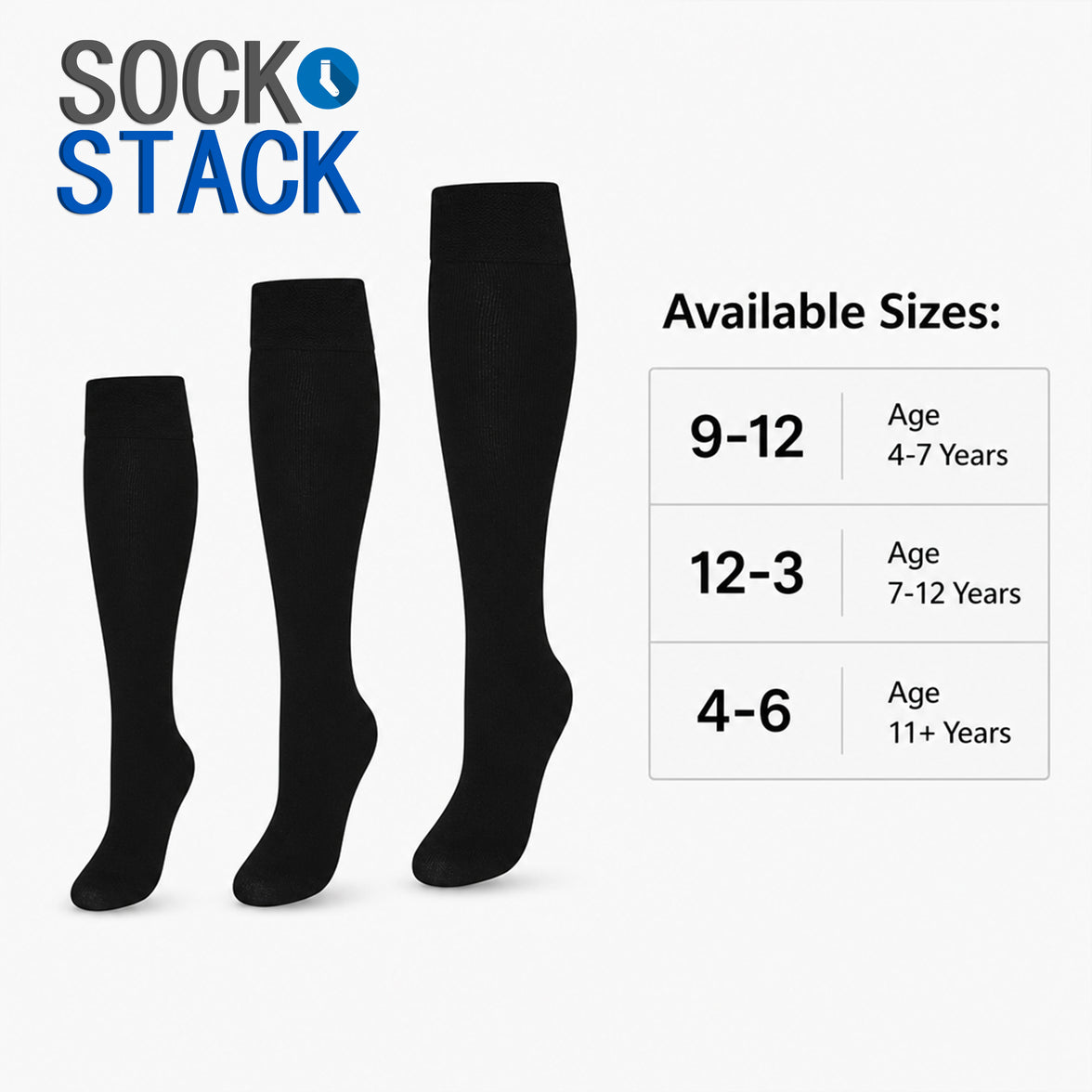 Sockstack Flickor Långa Skolsockor 12 Par Bomullsblandning Formade Häl- och Tåpartier Storlekar