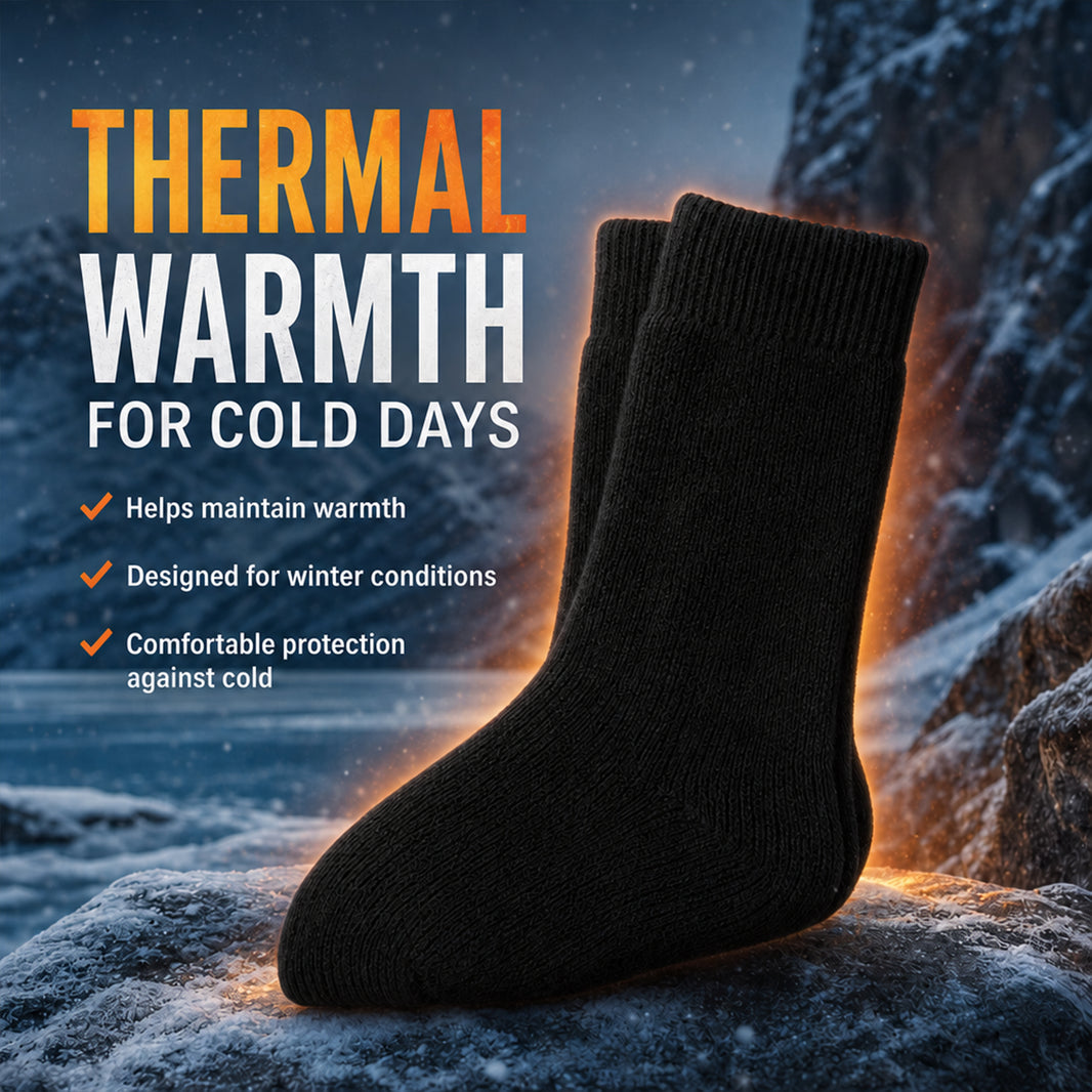 Heatwave Men's Thermal Crew Socks 6 Pairs Non-Elastic Loose Top Warm UK 6-11