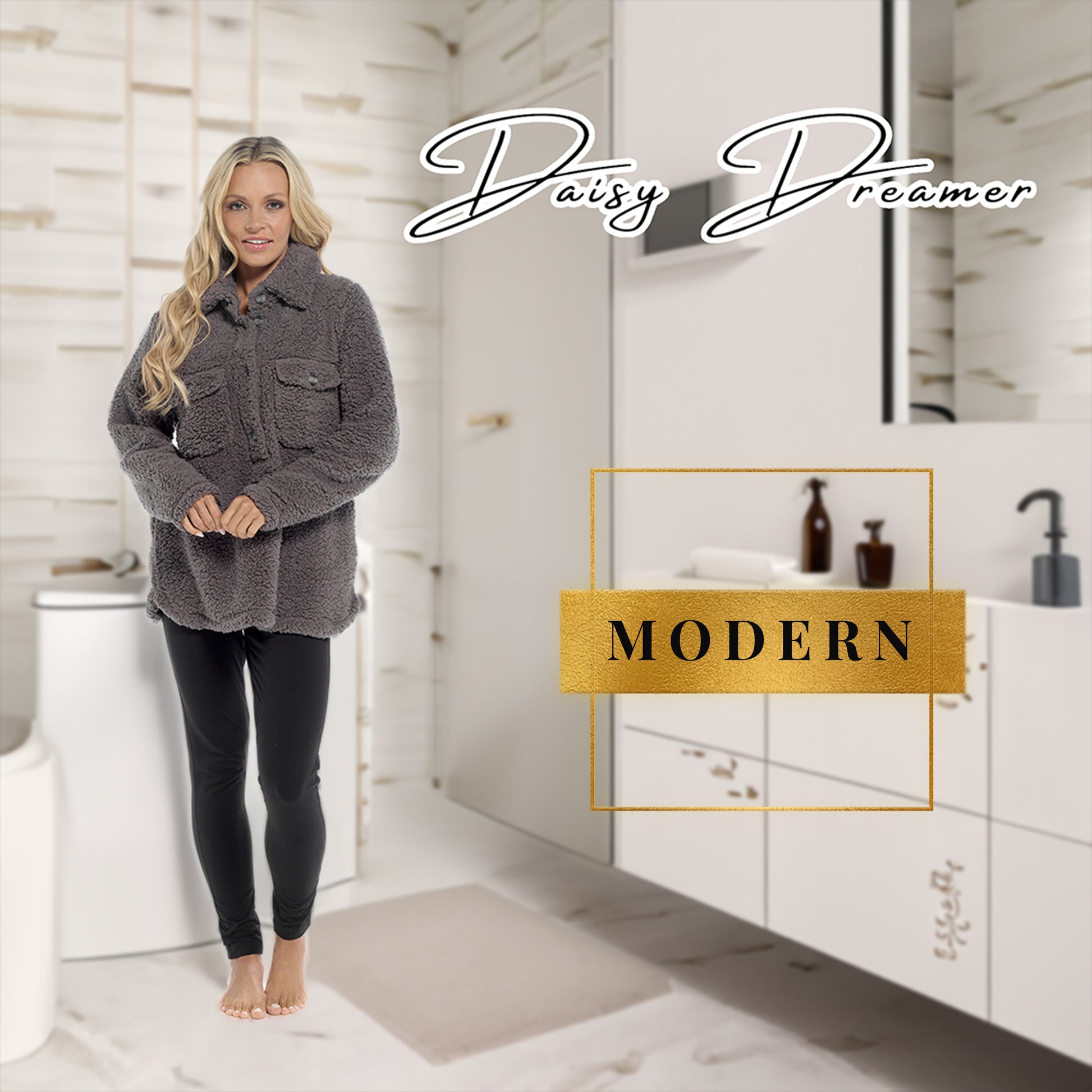 Women's Ultra-Soft Sherpa Lounge Set Long Sleeve Top and Leggings with Double Pockets Cozy Pajamas for Chilly Days Multiple Sizes Daisy Dreamer. Buy now for £20.00.