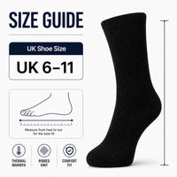 Heatwave Men's Thermal Crew Socks 6 Pairs Non-Elastic Loose Top Warm UK 6-11
