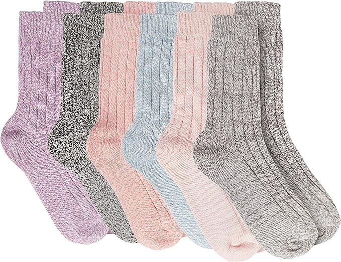 6 Pairs Of Ladies Chunky Wool Socks, Women's Warm Thermal Sock. Buy now for £12.00. A Socks by Sock Stack. assorted, chunky, ladies, Lambs wool, light assorted, socks, soft, thermal, warm, winter, winter socks, women, womens, wool, work socks.