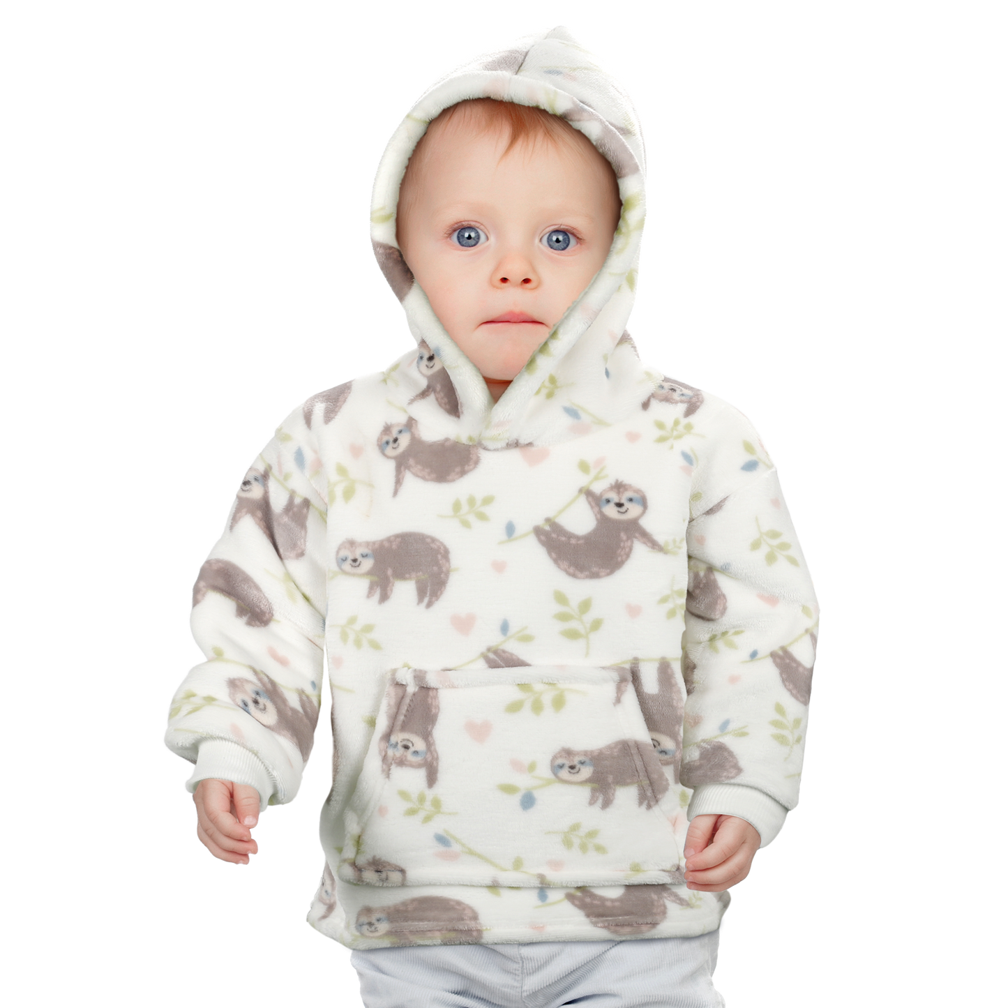 Unisex Safari and Sloth Hoodie Blanket for Infants 0-2 Years Ultra Soft Cozy Wearable Blanket with Spacious Pocket for Boys and Girls by Daisy Dreamer. Buy now for £15.00.
