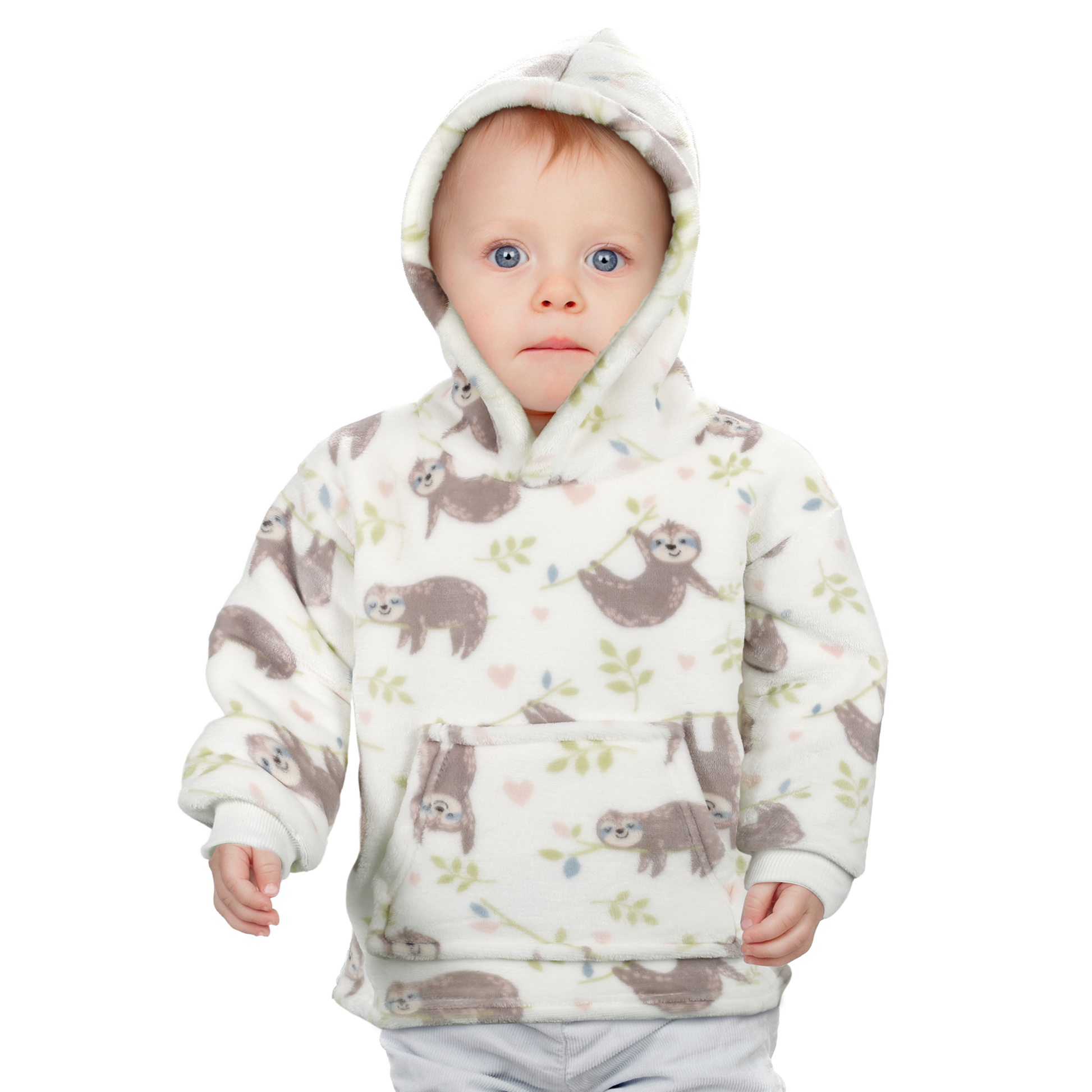 Unisex Safari and Sloth Hoodie Blanket for Infants 0-2 Years Ultra Soft Cozy Wearable Blanket with Spacious Pocket for Boys and Girls by Daisy Dreamer. Buy now for £15.00.