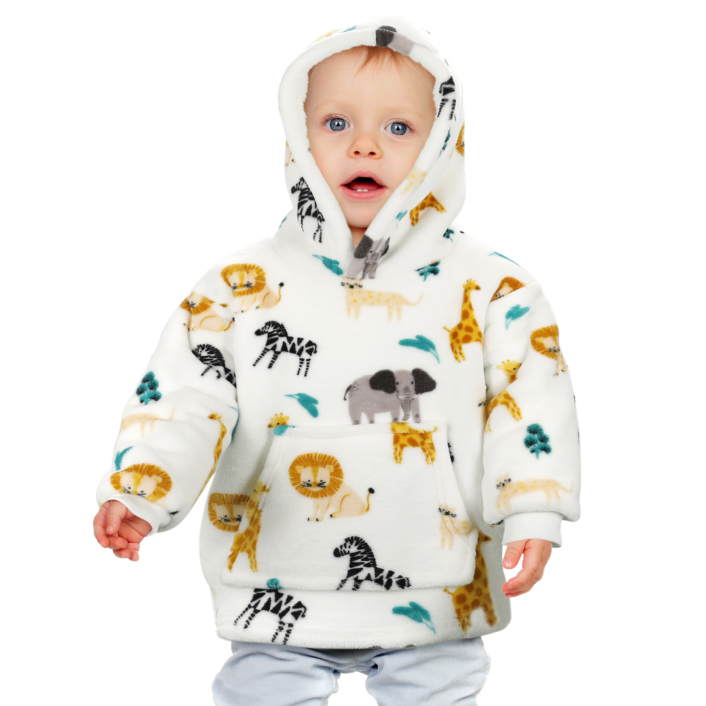 Unisex Safari and Sloth Hoodie Blanket for Infants 0-2 Years Ultra Soft Cozy Wearable Blanket with Spacious Pocket for Boys and Girls by Daisy Dreamer. Buy now for £15.00.
