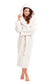 Extra-Long Super Soft Women's Cream Snuggle Fleece Bathrobe with Velvet-Like Texture Luxurious Cozy Dressing Gown for Warmth by Daisy Dreamer. Buy now for £25.00.