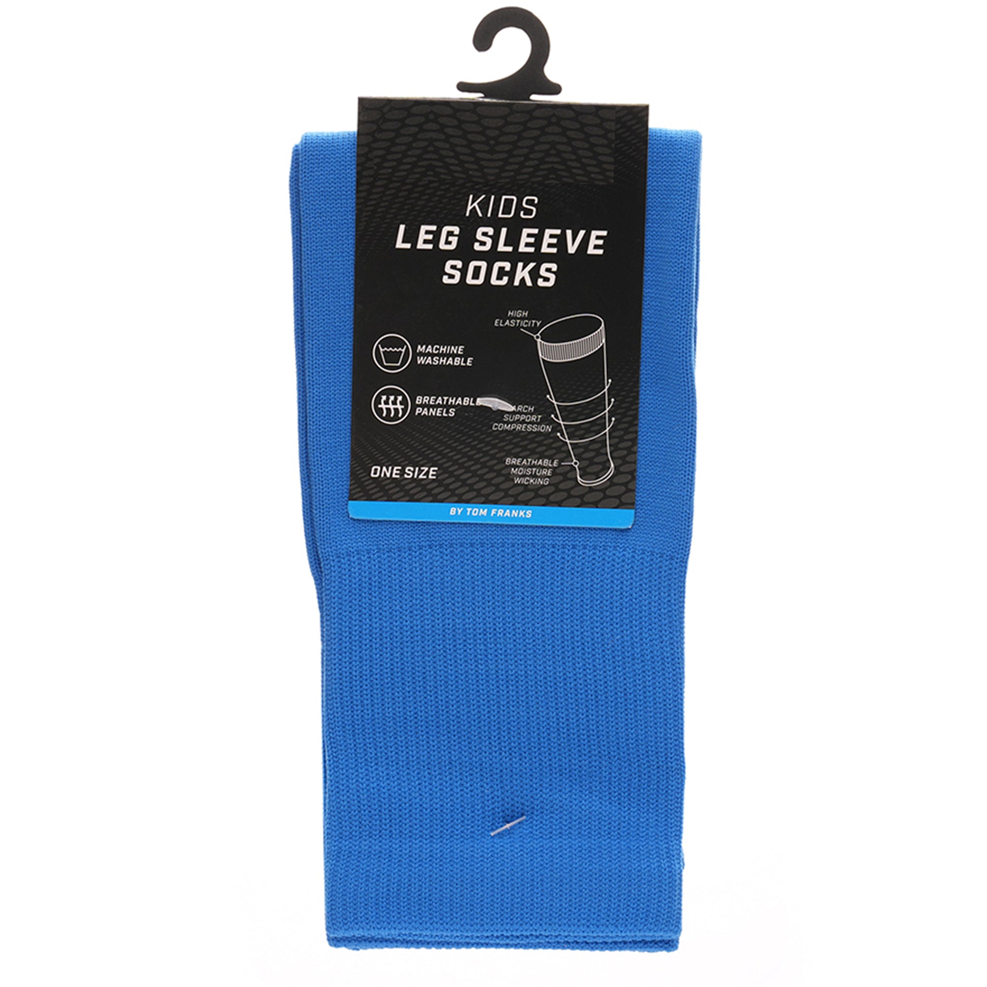 Kids Leg Sleeve Socks Blue Fits Over Calf Shin Pads Compression Sleeves for Football Training Running by Sock Stack. Buy now for £9.00.