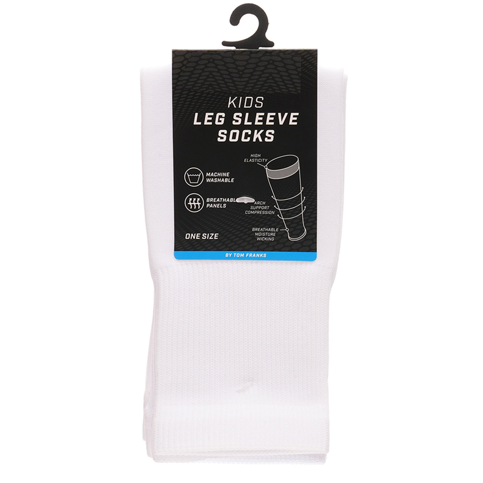 Kids Leg Sleeve Socks White Fits Over Calf Shin Pads Compression Sleeves for Football Training Running by Sock Stack. Buy now for £9.00.