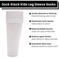 Kids Leg Sleeve Socks White Fits Over Calf Shin Pads Compression Sleeves for Football Training Running by Sock Stack. Buy now for £9.00.
