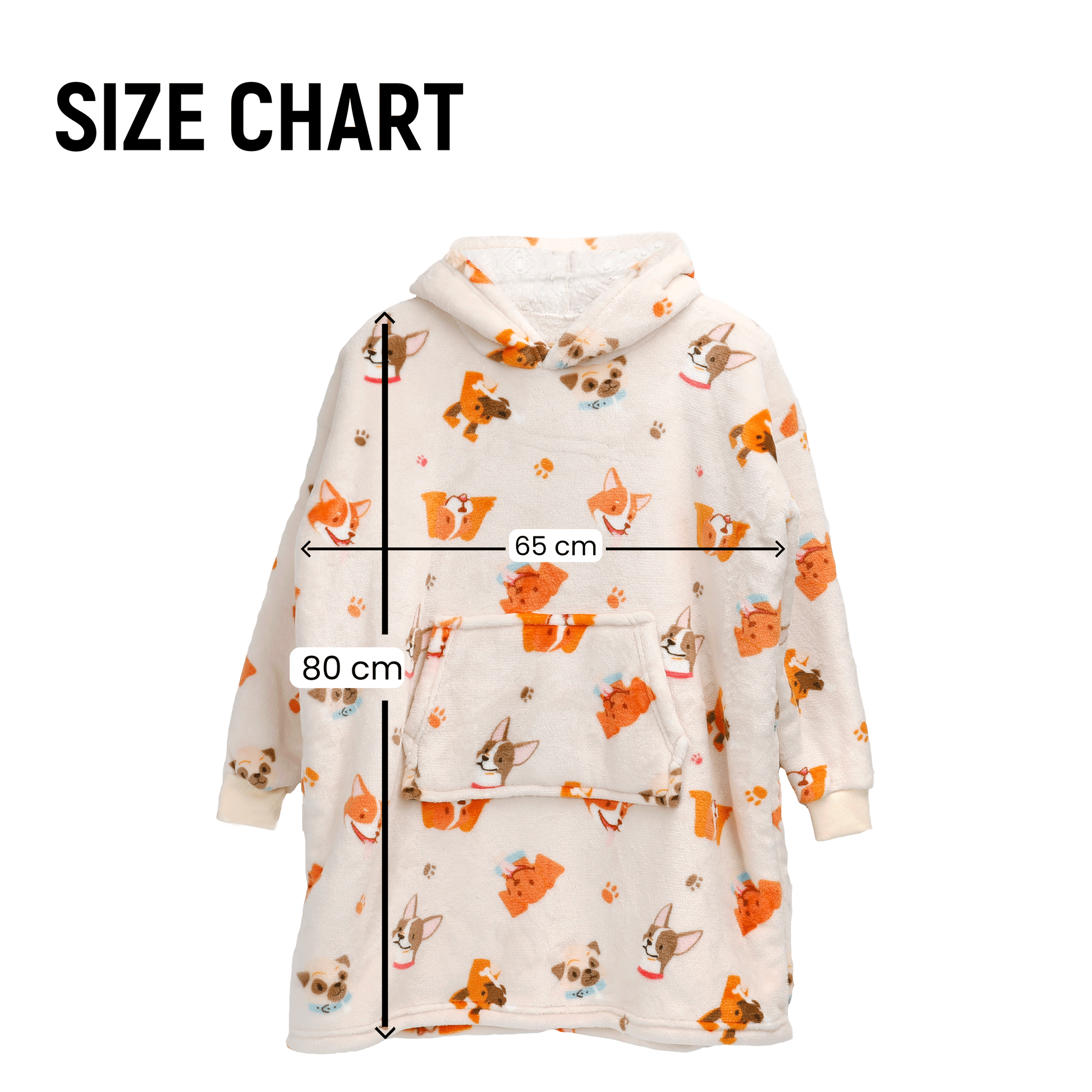 Kids Oversized Hooded Blanket Sweatshirt Ultra Soft Sherpa Fur Flannel Fleece Hoodie for Ages 8-15 with Fun Dog Print by Daisy Dreamer. Buy now for £15.00.