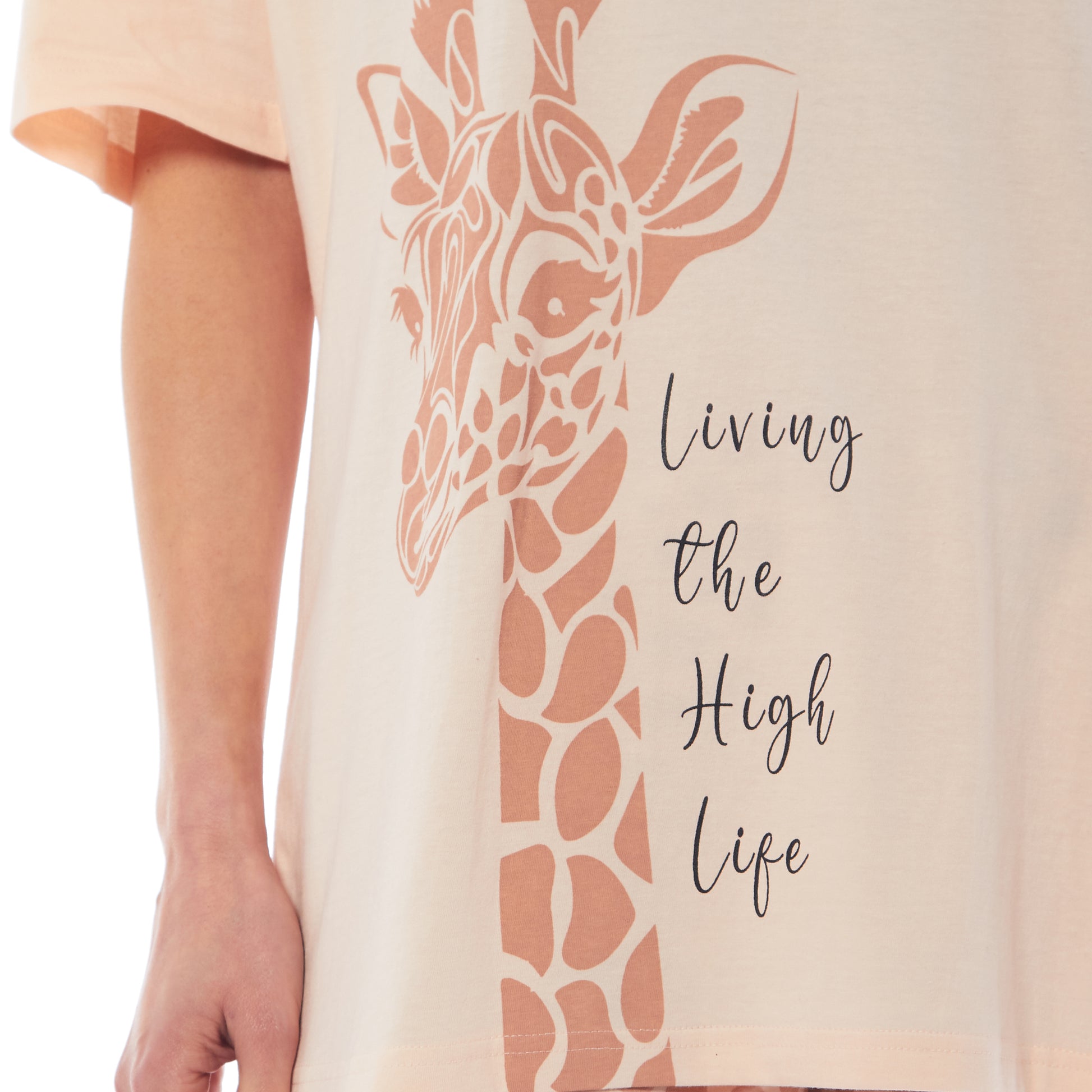 Ladies Oversized Cotton T-Shirt and Leggings PJ Set with Giraffe and Zebra Prints Comfortable and Stylish Womens Loungewear by Daisy Dreamer. Buy now for £13.00.