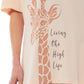 Ladies Oversized Cotton T-Shirt and Leggings PJ Set with Giraffe and Zebra Prints Comfortable and Stylish Womens Loungewear by Daisy Dreamer. Buy now for £13.00.