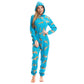 Ladies Soft Horse Print Fleece Hooded Onesie Pyjamas Warm Nightwear Jumpsuit with Zipper Elastic Cuffs Pink Blue Sizes 10-20 by Daisy Dreamer. Buy now for £10.00.