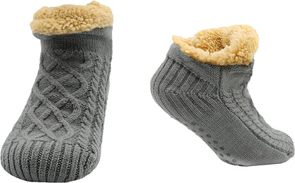 Luxurious Nordic Fluffy Sherpa Lined Slipper Socks for Men and Women Warm Non-Slip Indoor Winter House Shoes Fair Isle Black Navy Grey UK 4-7 8-12 by Sock Stack. Buy now for £9.00.