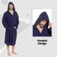 Men’s Hooded Waffle Cotton Bathrobe Navy Super Absorbent Spa Robe Luxury Dressing Gown for Home & Loungewear by Sock Stack. Buy now for £17.00.