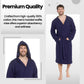 Men’s Hooded Waffle Cotton Bathrobe Navy Super Absorbent Spa Robe Luxury Dressing Gown for Home & Loungewear by Sock Stack. Buy now for £17.00.