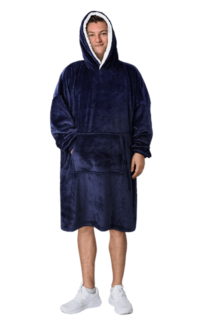 Oversized Men's Hooded Blanket Sweatshirt with Sherpa Lining Plush Wearable Hoodie for Lounging Camping One Size Fits All by Daisy Dreamer. Buy now for £18.00.