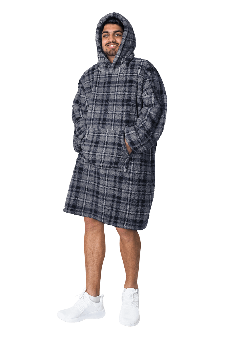 Oversized Men's Hooded Blanket Sweatshirt with Sherpa Lining Plush Wearable Hoodie for Lounging Camping One Size Fits All by Daisy Dreamer. Buy now for £18.00.