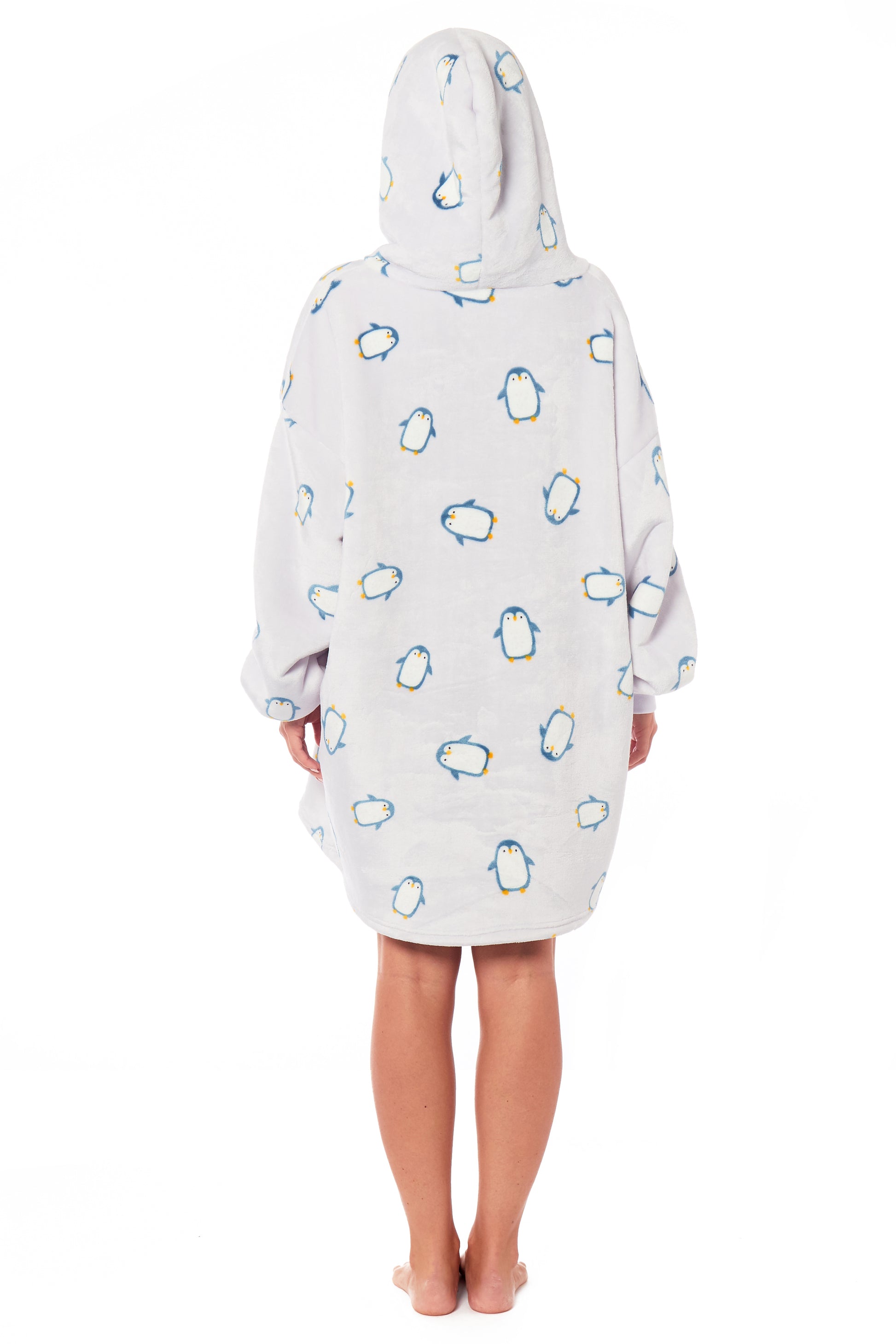 Oversized Penguin Hooded Blanket Ultra Soft Sherpa Fur Lining Big Hoodie Sweatshirt Plush Flannel Fleece Loungewear for Adults and Kids by Daisy Dreamer. Buy now for £9.00.