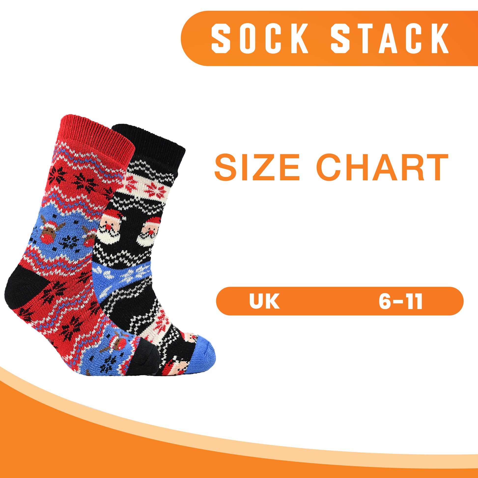 Pack of 2 Men's Festive Xmas Chunky Knit Slipper Socks with Grips Thick Warm Non-Slip Indoor Bed Socks Gift by Sock Stack. Buy now for £14.00.