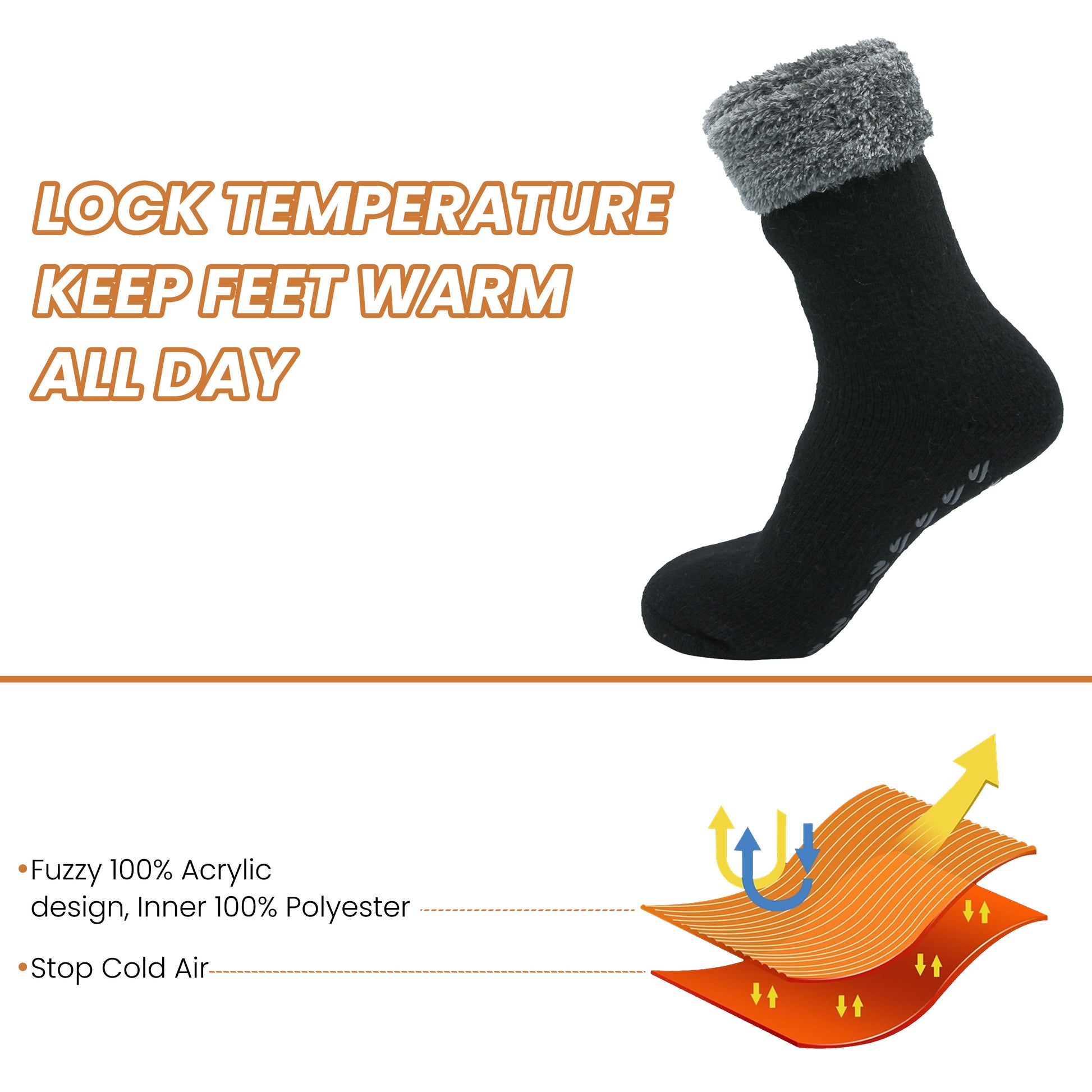 Pack of 2 Women's Feather Soft TOT Slipper Socks with Anti-Slip Grips Fleece Lined Cozy Winter Indoor Lounge Socks by Sock Stack. Buy now for £14.00.