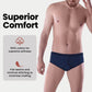 Pack of 6 Men's Printed Cotton Blend Briefs Classic Fit Underwear with Elastic Waistband Plain Dot & Stripe Designs by Sock Stack. Buy now for £14.00.