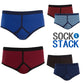 Pack of 6 Men's Printed Cotton Blend Briefs Classic Fit Underwear with Elastic Waistband Plain Dot & Stripe Designs by Sock Stack. Buy now for £14.00.