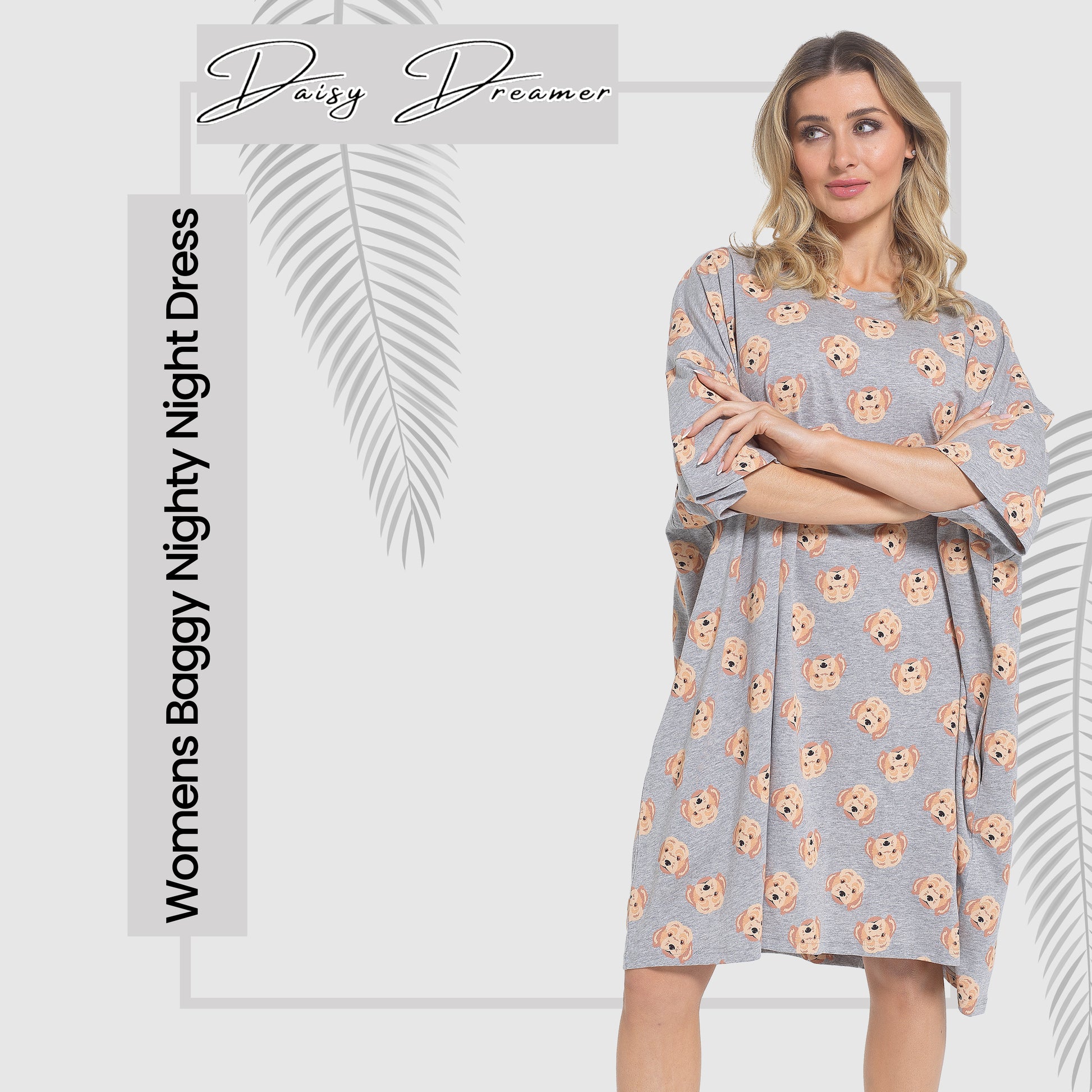 Women's Cockapoo Baggy Nighty Dress Oversized T-Shirt Nighties 100% Cotton Short Sleeved Nightshirt for Ladies by Daisy Dreamer. Buy now for £12.00.
