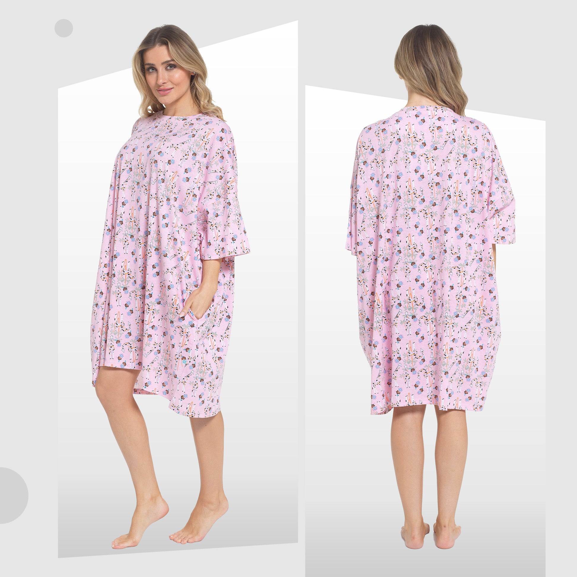 Women's Giraffe Baggy Nighty Dress Oversized T-Shirt Nighties 100% Cotton Short Sleeved Nightshirt for Ladies by Daisy Dreamer. Buy now for £12.00.