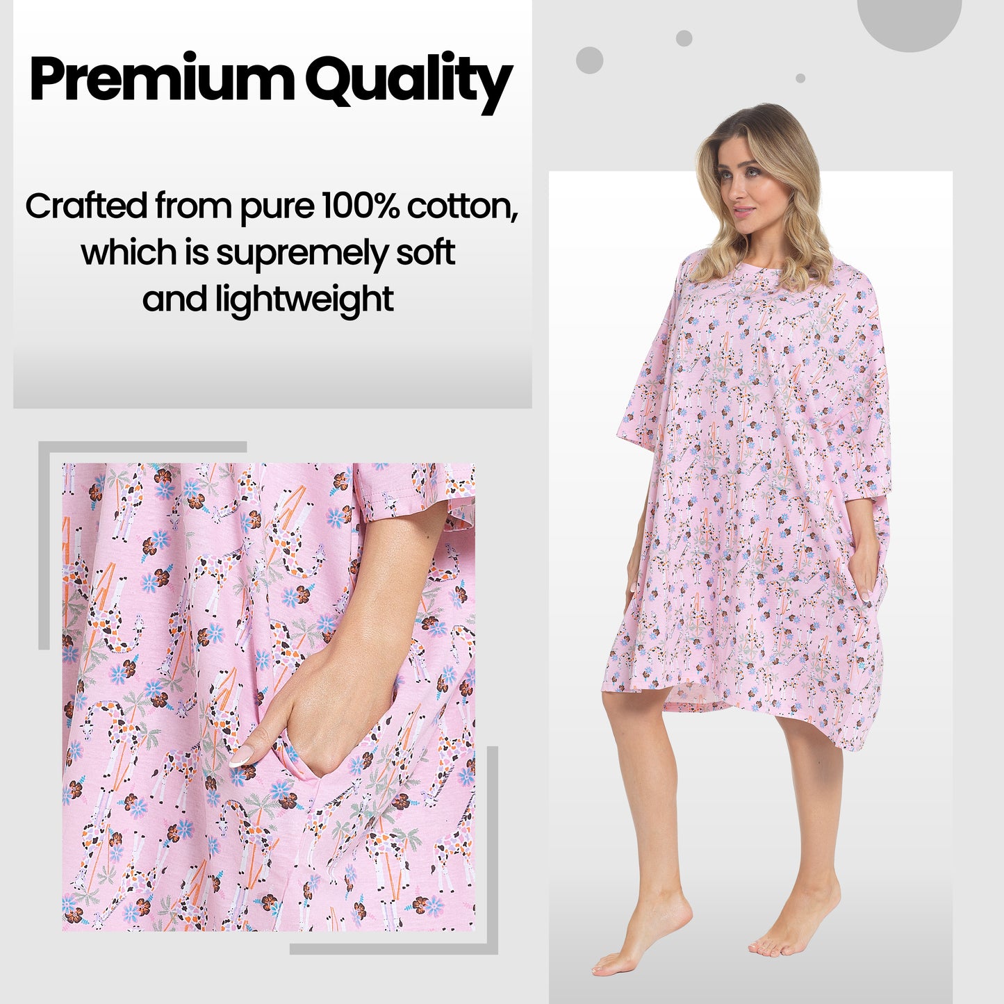 Women's Giraffe Baggy Nighty Dress Oversized T-Shirt Nighties 100% Cotton Short Sleeved Nightshirt for Ladies by Daisy Dreamer. Buy now for £12.00.