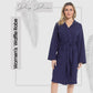 Women's Hooded Waffle Cotton Bathrobe Navy Super Absorbent Spa Dressing Gown for Home Lounge & Travel by Daisy Dreamer. Buy now for £17.00.