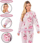 Women's Luxurious Floral Fleece Pyjama Set with Long Sleeve Top and Elastic Waist Pajamas Elegant Sleepwear for Warmth by Daisy Dreamer. Buy now for £20.00.