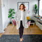 Women's Shimmer Grey Soft Touch Cardi Gown Luxury House Coat Elegant Loungewear Cozy Fit Robe Versatile Stylish Homewear by Daisy Dreamer. Buy now for £18.00.