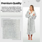 Women's Soft Plush Shimmer Fleece Hooded Bath Robe Luxurious Dressing Gown for Lounging and Sleeping in Shimmer Grey Multiple Sizes by Daisy Dreamer. Buy now for £17.00.