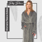 Women's Stripe Jacquard Soft Warm Long Dressing Gown with Belt and Pockets Cosy Shawl Collar Loungewear Robe By Daisy Dreamer. Buy now for £15.00.