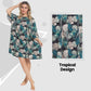 Women's Tropical Baggy Nighty Dress Oversized T-Shirt Nighties 100% Cotton Short Sleeved Nightshirt for Ladies by Daisy Dreamer. Buy now for £12.00.