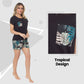 Women's Tropical Pyjama Set T-Shirt & Shorts PJs Soft Cotton Loungewear Summer Holiday Sleepwear by Daisy Dreamer. Buy now for £12.00.