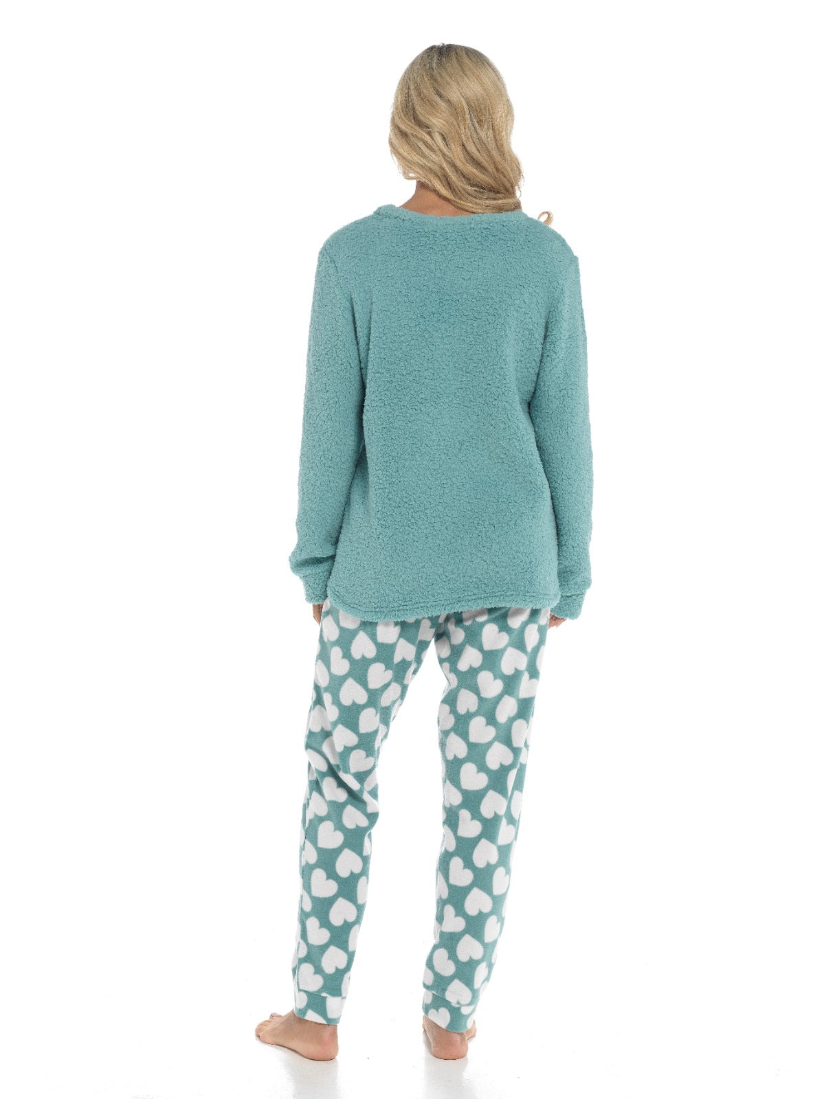 Women's Ultra-Soft Panda Snuggle Fleece Pyjama Set with Long Sleeve Top and Elasticated Bottoms for Lounging and Sleepwear by Daisy Dreamer. Buy now for £20.00.
