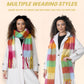 Women’s Yellow Burgundy Chunky Knit Bright Plaid Blanket Scarf Long Winter Wrap Warm Check Shawl with Tassels Gift for Ladies by Daisy Dreamer. Buy now for £10.00.