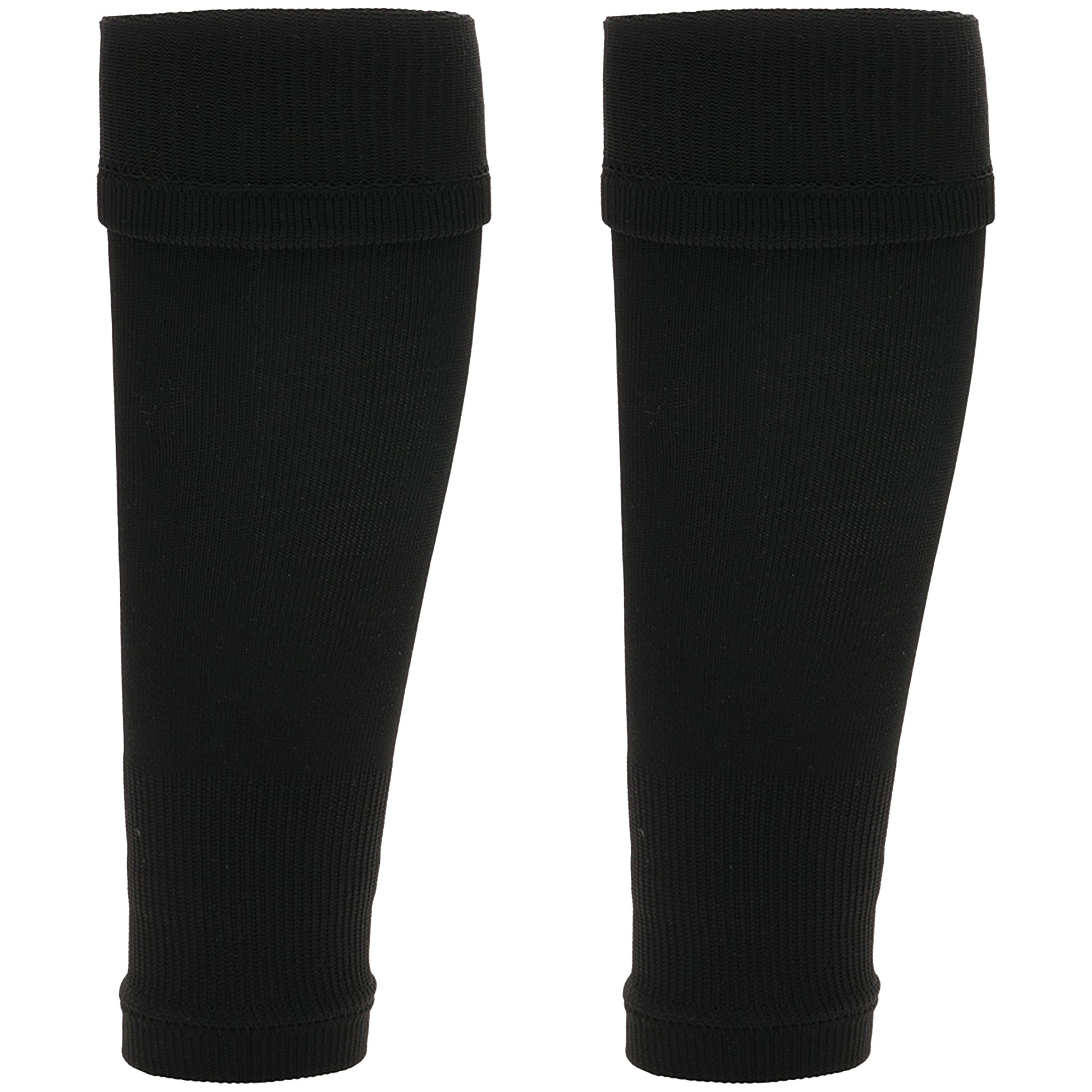 Adults Black Football Leg Sleeve Socks Compression Support Fits Over Shin Pads Breathable & Secure for Training Running by Sock Stack BLACK Socks