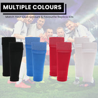 Adults White Football Leg Sleeve Socks Compression Support Fits Over Shin Pads Breathable & Secure for Training Running by Sock Stack WHITE Socks