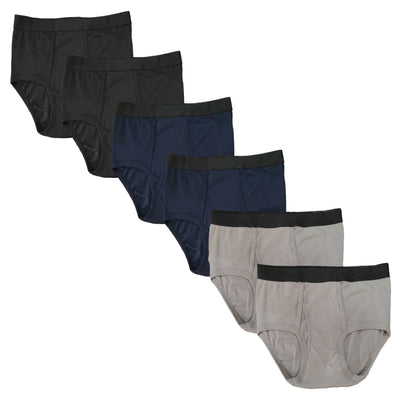 Pack Of 6 Mens Briefs Underpants, Cotton Soft Waistband Underwear For Men (MB05/06). Buy now for £8.00. A Boxer Shorts by Sock Stack. black, breathable, briefs, comfortable, cotton, grey, marl grey, mens, navy, performance, plain, running, sports, trunks,