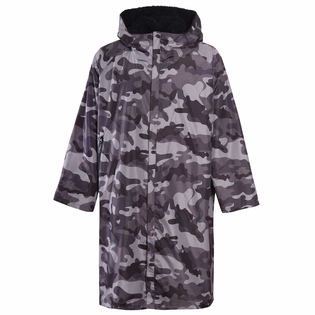 Changing Robe Kids Unisex Hooded Coat Camo/Black Windproof Waterproof Quick Dry for Beach Surfing Swimming by Heatwave Thermalwear 9-13 YEARS / CAMO/BLACK Changing Robe