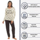 Daisy Dreamer Bows Print Pyjama Set 100% Cotton Women's Long Sleeve Top And Elasticated Pants For Sleeping And Lounging Sizes S M L XL Pyjamas