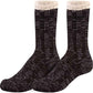 Extra Warm Men's Thermal Chunky Slipper Socks with Non Slip Grips Sherpa Fleece Lining Ideal for Home Lounging and Cold Weather UK 6-11 EU 39-46 Black Grey by Sock Stack BLACK / 6-11 Socks
