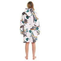 Giant Cozy Sloth Hooded Blanket Ultra Soft Sherpa Fur Plush Flannel Fleece Oversized Hoodie Sweatshirt for Adults and Kids Premium Loungewear by Daisy Dreamer Hooded Blanket