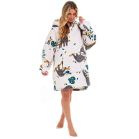 Giant Cozy Sloth Hooded Blanket Ultra Soft Sherpa Fur Plush Flannel Fleece Oversized Hoodie Sweatshirt for Adults and Kids Premium Loungewear by Daisy Dreamer Hooded Blanket