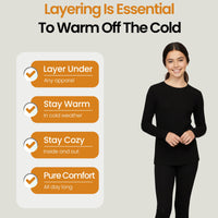 Girls Thermal Underwear Set Fleece Lined Long Sleeve Top & Bottom Kids Winter Base Layer for Cold Weather by Heatwave Thermalwear Thermal Underwear