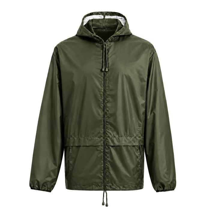 Heatwave Hooded Raincoat Kagools Jacket Unisex Adult Men and Women Water-Resistant Lightweight Ideal for Spring Summer & Travel OLIVE / S Rain Coat